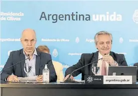  ??  ?? Filtro. Larreta necesita el OK de Alberto Fernández para cada cambio.