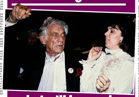  ?? Picture: SONIA MOSKOWITZ/GETTY ?? Flamboyant maestro: Leonard Bernstein with daughter Jamie in 1980
