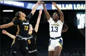  ?? PHOTO COURTESY OF BIG WEST CONFERENCE ?? UC Irvine's Deja Lee (13) goes up for a shot during Wednesday's Big West Conference tournament game against Cal State Bakersfiel­d. The Anteaters lost, 61-59.