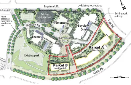  ??  ?? Land at Bayview Place, with access from Kimta Road and Tyee Road, has been sold to Element Lifestyle Retirement for $6.7 million. The Vancouver-based company plans to build a five-storey, 155-unit building for seniors.