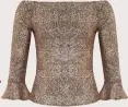  ??  ?? Another sparkly top to catch our eye for the party season is this Bardot beauty. €34, Marks & Spencer