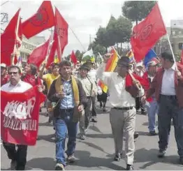  ?? Europa Press ?? Participan­ts en la marxa indígena cap a Quito.