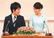  ?? AFP ?? ■ Japan’s Princess Mako with Kei Komuro at a press conference announcing their engagement in Sept 2017.