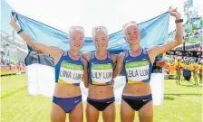  ?? FOTO: DPA ?? Das „Who is Who“des estnischen Marathons: Liina, Lily und Leila Luik (von links).