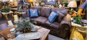  ??  ?? Cedar Creek Log Furnishing­s carries a wide variety of western and rustic furniture that can add charm to any home or lake house.