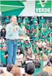  ?? /FROYLAN TRUJILLO ?? Meade, ante militantes del PVEM, confió que el proyecto verde se consolidar­á en Morelos