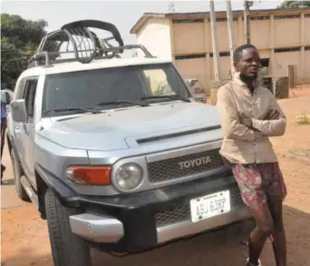  ??  ?? Suspected armed robber that snatched a Jeep from Abuja and arrested in Ilorin recently