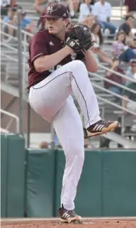  ?? (Photo by Jason Cleveland, SDN) ?? Mississipp­i State pitcher Konnor Pilkington will play for the collegiate national team with Team USA this summer.