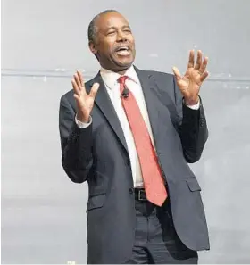  ?? STEPHEN DUNN/ASSOCIATED PRESS ?? Dr. Ben Carson, Donald Trump’s pick for secretary of housing and urban developmen­t, is a trailblazi­ng pediatric neurosurge­on who has never led an organizati­on as large as HUD.