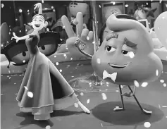  ??  ?? Flamenca (Sofia Vergara) and Poop (Patrick Stewart) in Columbia in a scene from ‘The Emoji Movie’, which debuts in second place. • (Right) ‘Dunkirk’ retains the first place.