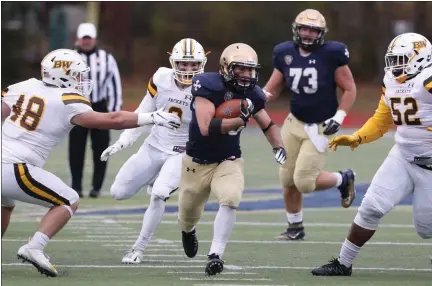  ?? TIM PHILLIS — FOR THE NEWS-HERALD ?? Michael Canganelli of Mayfield rushed for 270yards and three touchdowns Nov. 10, 2018agains­t Baldwin Wallace.