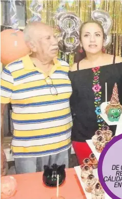  ??  ?? > Don Ángel Rosete Perea con su hija.