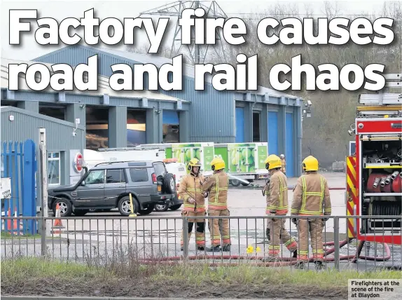  ??  ?? Firefighte­rs at the scene of the fire at Blaydon