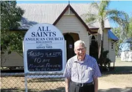  ?? Photo: Contribute­d ?? LIFE’S WORK: Father Arthur Fellows in 2017 returned to preach at one of his favourite parishes, Springsure, where his father had served in 1923.