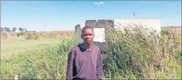  ?? ?? Frustrated: Tshepo Lekanyane’s family had to resort to drilling holes in the floor to allow the sewage to drain out of their home.