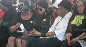  ??  ?? At the funeral of former ANCYL secretary-general Sindiso Magaqa, who was wounded in a drive-by shooting with councillor­s Jabu Mzizi and Nonsikelel­o Mafa in umzimkhulu. He died from his injuries.