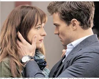  ??  ?? Nominiert: Die beiden „Fifty Shades“-Hauptdarst­eller Dakota Johnson (links) und Jamie Dornan