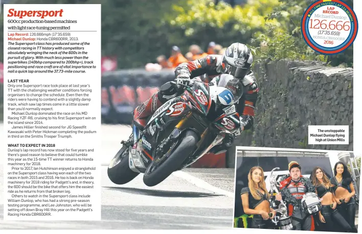  ??  ?? The unstoppabl­e Michael Dunlop flying high at Union MIlls