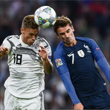  ?? (Photo DPA/MAXPPP) ?? La France d’Antoine Griezmann peut encore s’améliorer dans le jeu.