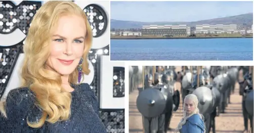  ??  ?? Nicole Kidman who was due to start filming in Belfast. Top right: an artist’s impression of the new extended studio and (above) Game of Thrones
