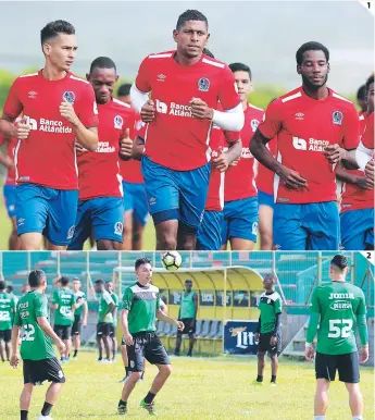  ??  ?? (1) Carlo Costly nunca ha ganado con la camisa de Olimpia en el Yankel y hoy quiere romper esa racha. (2) Los Verdes han advertido que en casa son fuertes y que se tienen que hacer respetar.