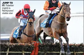  ??  ?? JUMP TO
IT: Tobefair (right) is Nantycaws’ stable star