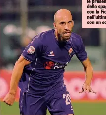  ?? ANSA ?? Borja Valero, 32 anni, è alla Fiorentina dall’agosto 2012