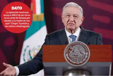  ?? EFE ?? FIGURA. López Obrador arremetió contra Estados Unidos tras reportaje que lo vincula con narcos.