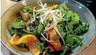  ?? EWAN SARGENT/STUFF ?? Sous vide pork belly in a fancy Asian salad.