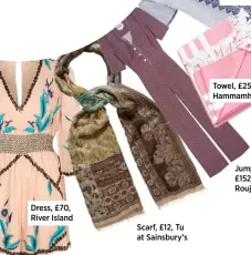  ??  ?? Dress, £70, River Island Scarf, £12, Tu at Sainsbury’s