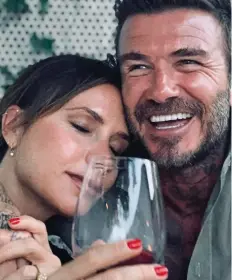  ?? ?? Posh wine fans: Victoria and David Beckham