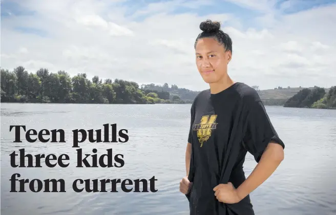  ?? Picture / Nick Reed ?? Jacqueline Heta at the Mercer swimming spot where she rescued three children from drowning in the Waikato River.