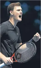  ?? Picture: Getty. ?? Jamie Murray celebrates last night’s win. The straight-sets victory put the Scot and partner Bruno Soares into the last four of the doubles at the ATP Finals.