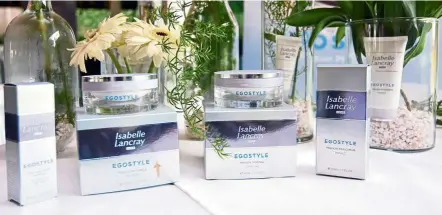  ??  ?? Isabelle Lancray’s Egostyle Antipollut­ion range, which includes the Mission De-Stress Gel Creme that won First Prize in the BSB European Innovation Award 2017 (Finished Products Category). Photos: P. NATHAN/The Star