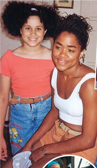 ??  ?? Bart Simpson fan: Meghan on her 11th birthday with mum Doria in 1992