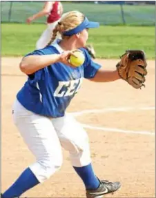  ?? File photo by Steve Sherman ?? Conwell-Egan infielder Regina Milburn whips the ball to first base in a recent matchup for the Lady Eagles.