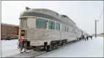  ??  ?? This image was taken at the second refuelling stop at Sioux Lookout, Ontario on January 29, 2018. The 25-minute stop allowed many of the passengers to get off the train and take a look around.