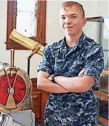  ?? [PHOTO PROVIDED] ?? Seaman Nolan Hoehn, a 2016 McLoud High School graduate, works as a cryptologi­c technician and operates out of the Informatio­n Warfare Training Command Corry Station at Naval Air Station Pensacola Corry Station, Florida.