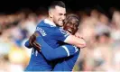  ?? Photograph: Ed Sykes/Reuters ?? Jack Harrison celebrates his goal against Bournemout­h with Abdoulaye Doucouré.