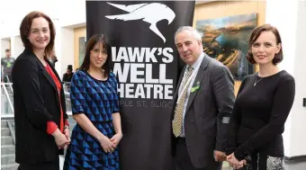  ??  ?? Maeve McGowan, Marie O’Byrne and Jane Parsons, Hawk’s Well Theatre, with Brendan McCormack, IT Sligo President.