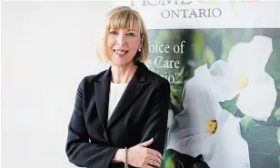  ?? HOME CARE ONTARIO ?? Home Care Ontario chief executive officer Sue VanderBent says the COVID-19 pandemic has shone a spotlight on the fragility of the province’s health-care system.