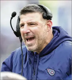  ?? GEORGE WALKER IV/ASSOCIATED PRESS ?? Mike Vrabel led the Titans to three consecutiv­e playoff berths, reaching the AFC Championsh­ip game in 2019, but the injury-ravaged team suffered back-to-back losing seasons to lead to his departure.