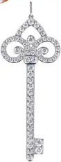  ??  ?? Tiffany Keys fleur-de-lis key pendant in platinum with diamonds