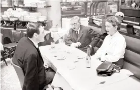  ??  ?? Mr Lanzmann (left) in 1964 with Jean-Paul Sartre and Simone de Beauvoir, with whom he had a seven-year affair.