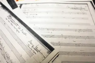  ?? Steve Ueckert / Houston Chronicle 2007 ?? Musical manuscript­s from the collection of music historian Howard Pollack, author of “George Gershwin: His Life and Work.”