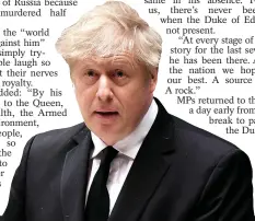  ??  ?? ‘He gave unstinting service’... Boris Johnson yesterday