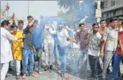  ?? PTI ?? Members of the Bishnoi community celebrate in Jodhpur on Thursday after Salman Khan’s conviction in the poaching case.