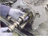  ??  ?? Lubricatio­n
The V8 camshaft and associated valve operating gear is the first engine system to suffer when oil changes are neglected.