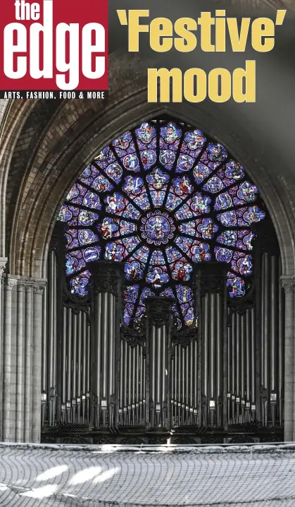  ?? AP FILE ?? GRAND DAME: Notre Dame’s big organ is pictured during preliminar­y restoratio­n work on the Paris cathedral after it was severely damaged by a major fire in April.