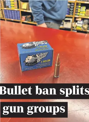  ?? NICK PENZENSTAD­LER/ USA TODAY ?? The Shooters Shop in West Allis, Wis., has Russian- made 7.62 x 39 mm ammunition for an AK- 47 rifle.